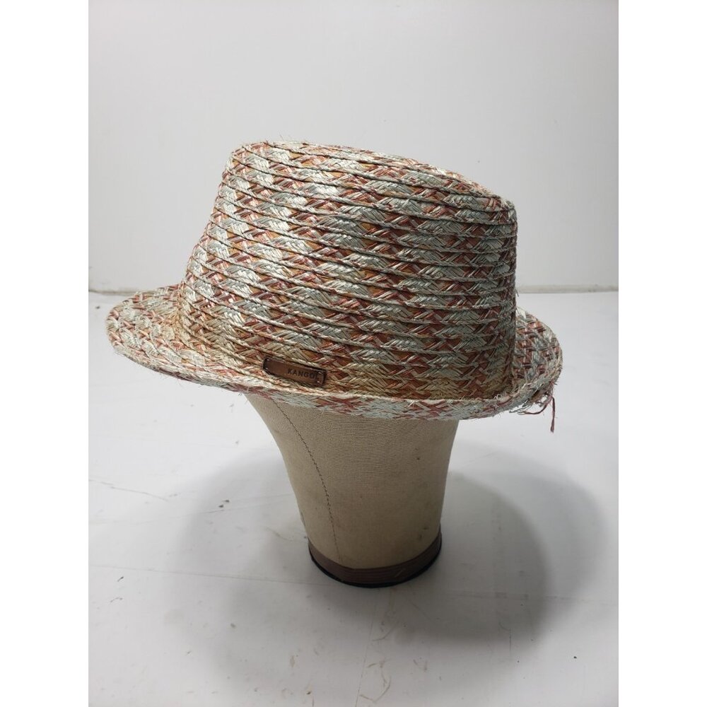 Kangol 9503BC Blue Baobab Braided Straw Trilby Fedora Size Large Made In China